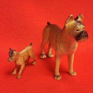 Two Vintage Boxer Dog Figurines